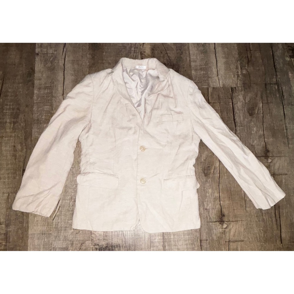 Calvin Klein Boys Oatmeal Beige Linen Blend Blazer Sport Coat Jacket